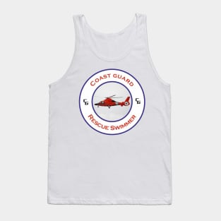 Rescue Swimmer -  US Coast Guard Search and Rescue Helicopter - Dolphin Tank Top